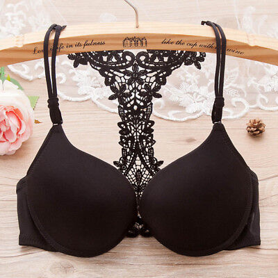 Women Sexy Lace Racerback Bra Push Up Underwear Lingerie Front Closure AA A  B #