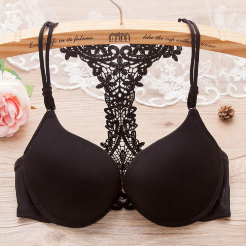 Women Sexy Lace Racerback Bra Push Up Underwear Lingerie Front Closure AA A B # - Picture 1 of 20