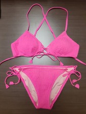 Victoria's Secret Hot Pink Tie Side Bikini Sz L