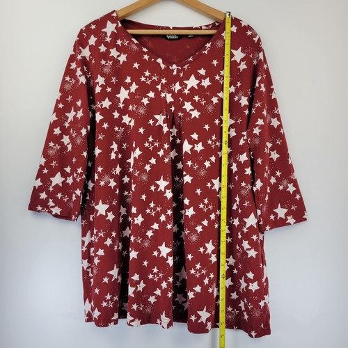 Blusa mujer Ulla Popken talla 16/18 cuello en V estampado de estrellas  - Imagen 5 de 11