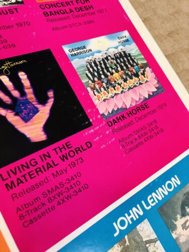 The Beatles Apple Capital LP CASSETTE 8-TRACK Discography Promo Poster 1975 ORIG - Picture 5 of 17