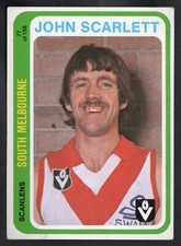 1979 AFL VFL SCANLENS FOOTBALL CARD - 77 John SCARLETT [SOUH MELBOURNE] Exce.