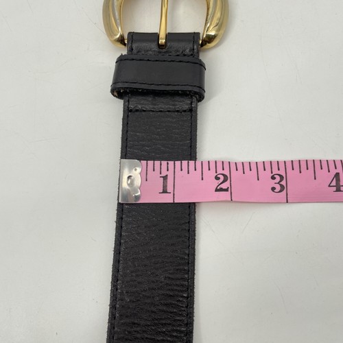 URBAN OUTFITTER women's size M BLACK GENUINE Cow LEATHER BELTS solid gold buckle - Picture 6 of 15