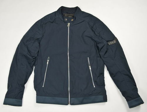 DIESEL JACKET BOMBER BIKER BLUE GRAY 