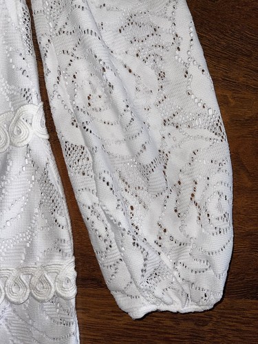 Lilly Pulitzer 4 Bungalow Blossom WHITE LACE ZOELLA DRESS Long Blouson Sleeves - Picture 4 of 9