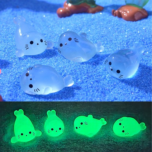 5X Glow In The Dark Little Seal Resin Ornament Cute Resin Seal Theme Party Favor - Picture 2 of 16