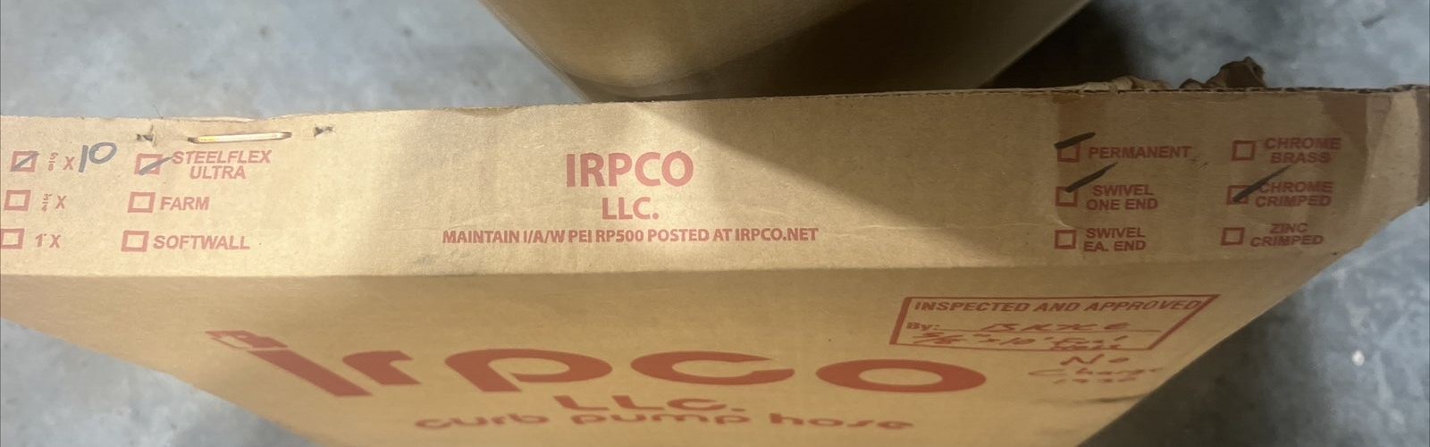 IRPCO IH5810 STEELFLEX ULTRA HARDWALL PUMP HOSE (BLACK) 5/8" X 10