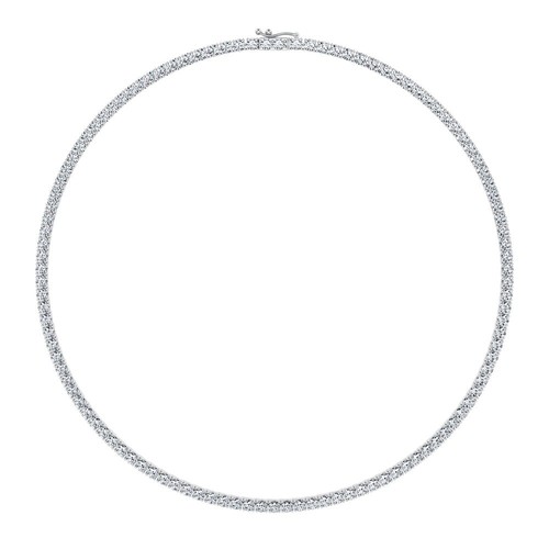 Genuine Lab Grown Diamond Tennis Necklace D VS 18.30-25.30 Carat 14k White Gold - Picture 2 of 6