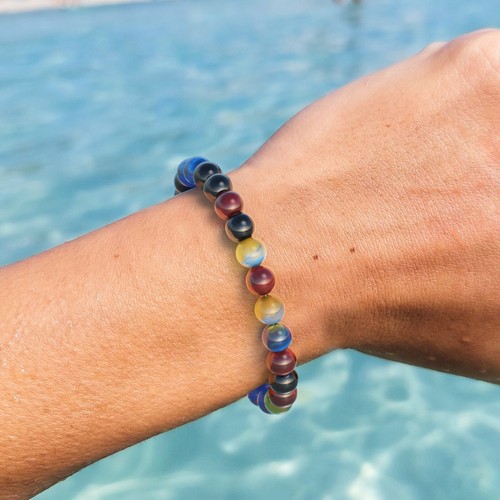 Mix bracciale pietra preziosa sfera 8 mm bracciale potenza pietra curativa bracciale perline - Foto 3 di 7