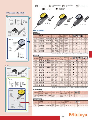 Mitutoyo 513-463-10E - Dial T.I Vertical Basic Set Std .08" Range .0001" Grad - Picture 3 of 4
