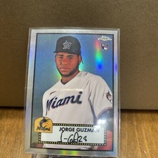 2021 Chrome Platinum Anniversary Base Refractor #54 Jorge Guzman - Miami Marlins