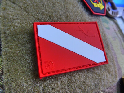 JTG Diver Down Flag Patch, fullcolor / JTG 3D Rubber Patch