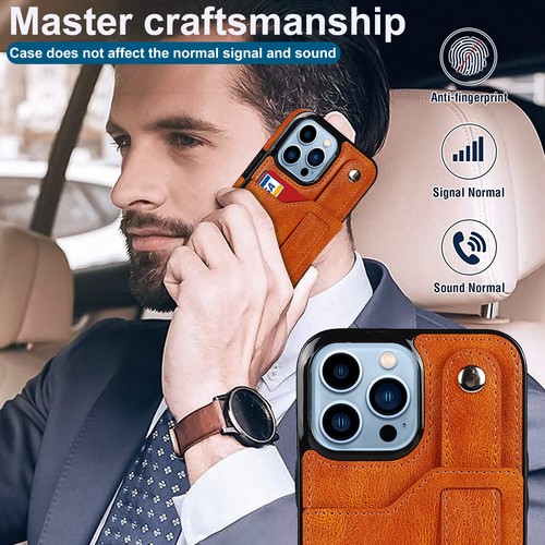 Card Slot Wrist Band Wallet Phone Case for iPhone 15 16 Promax & Samsung S24 S23 - Picture 5 of 14