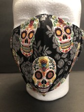 Face Mask Sugar Skulls Dia De Los Muertos Reusable Handmade Fitted
