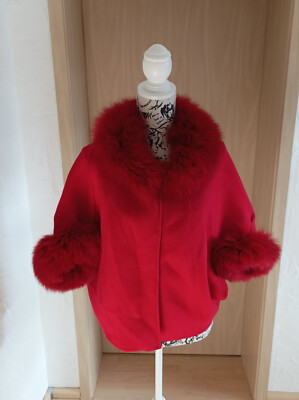 Beauty Women - Kurzjacke mit abnehmbaren Kunstfellbesatz - rot - Gr. M/L