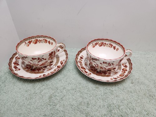 Copeland Spode India Tree Rost Tassen Untertassen 2er Set alte Marke