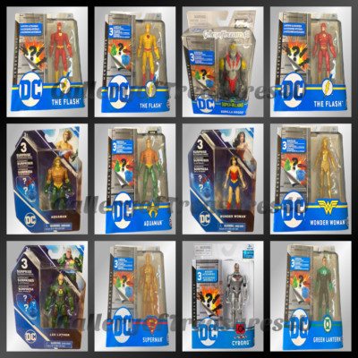 DC Heroes Unite Reverse Flash Aquaman Long Short Hair Lex Luther Wonder Woman 4''