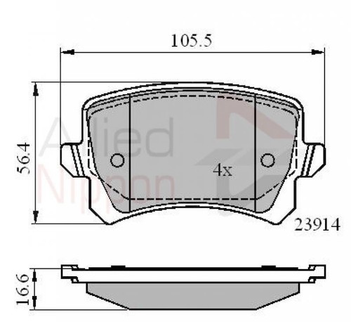 JUEGO PASTILLAS FRENO TRASERO SEAT ALHAMBRA 2 L ALLIED NIPPON ADB01712 - Imagen 2 de 5