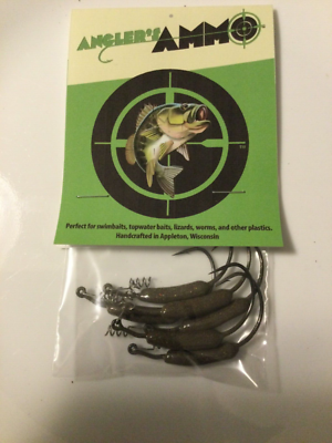 6 pc 1/4 Ounce EWG 3/0 Green pumpkin Weighted Swim Bait Hooks | eBay