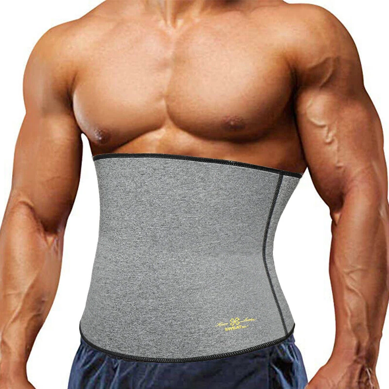 Men Waist Trainer Cincher Shaper Sweat Fat Burn Belt Tummy Control