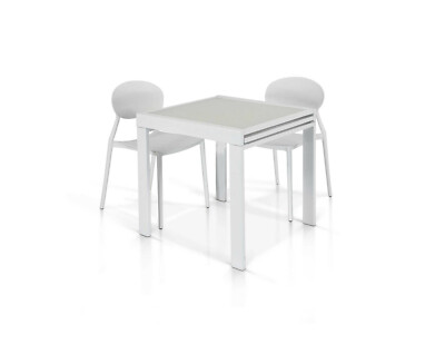 TAVOLO DA PRANZO ALLUNGABILE VETRO METALLO ESTENSIBILE 70X70 O 90X90 MODERNO