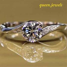 2.31CT Round Cut Lab-Created Diamond Engagement Swirl Ring 14K White Gold Over