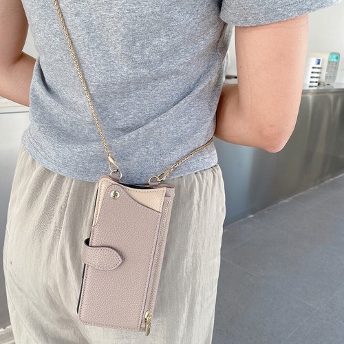 Funda Bandolera Cuero Tarjeta de Crédito Cremallera Espejo Maquillaje Cola de Pescado Para Samsung - Imagen 64 de 65