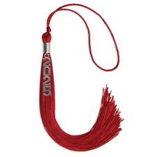 Endea Graduation Red Tassel With Silver Stacked Date Drop