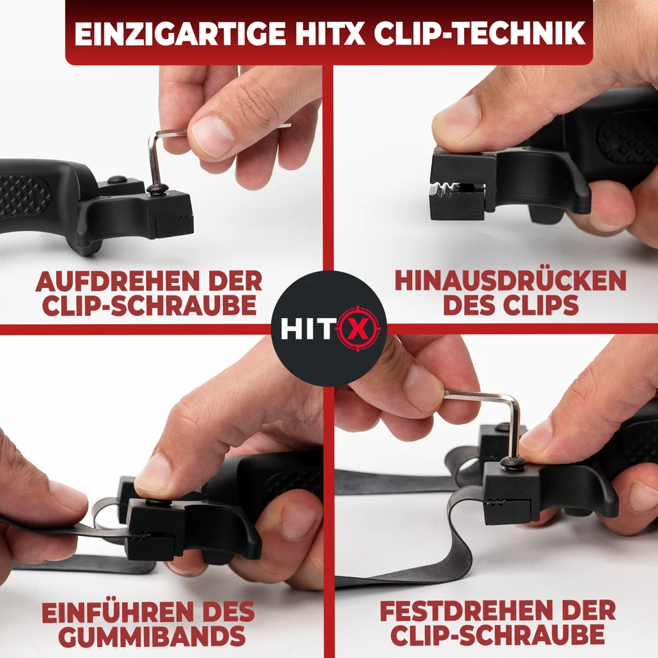HITX Steinschleuder Zwille mit Gummibänder und 300 Tonkugeln Slingshot Schleuder - Bild 2 von 4