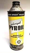 Vintage Pyroil 16oz Metal Cone Top Gas Additive Can.