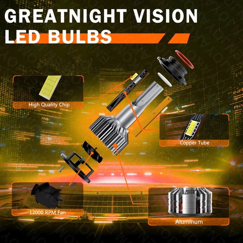 For Chevy Suburban 1500 2007-2014 6x LED Headlight + Fog Light Bulb Combo White - Picture 8 of 11