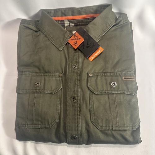 LEGENDARY WHITETAILS MEN'S JOURNEYMAN RUGGED SHIRT JACKet Medium DARK ARMY - Picture 5 of 5