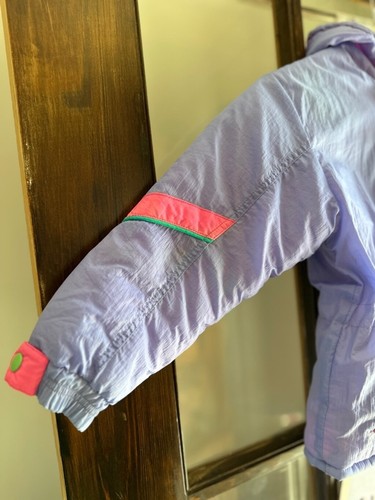 5/6 Vtg Heart Warmers Colorblock Winter Jacket 80s 90s pastel vintage - Picture 5 of 6