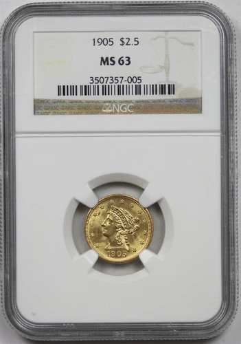 1905 $2.5 NGC 63 Liberty Head Gold Quarter Eagle