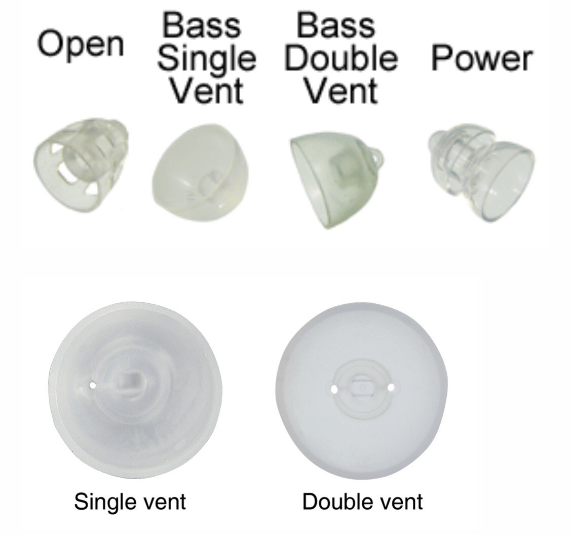 2 Packs Oticon miniFit 6mm Bass Single Vent Domes For Hearing Aids. 20 Total.
