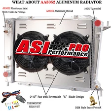 4 Row Radiator+Shroud+Fan For 1994~97 Ford Thunderbird/ 93-98 Lincoln Mark VIII