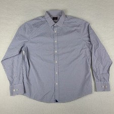 UNTUCKit Performance Dress Shirt Mens XL Blue Purple Check Nylon Button Up