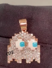 Amazing Gift For Men's 100% Natural Moissanite Classy Enamel Pendant 925 Silver