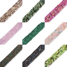 4mm Natural Gemstone Round Ball Loose Beads DIY Jewelry Making Strand 16"