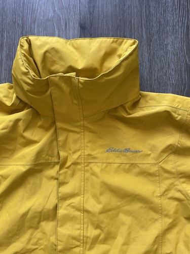 EDDIE BAUER Weatheredge Yellow Friday Harbor Rain Jacket Hike Coat Men's Medium - Picture 7 of 9