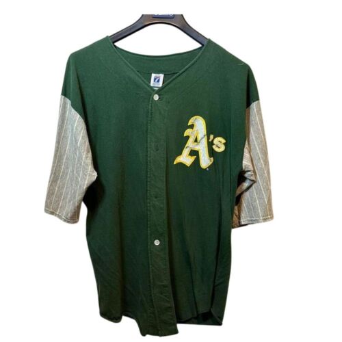 Oakland A's Vintage Button Up Jersey Shirt. Size Medium