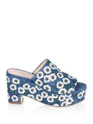 NIB $448 ANTHROPOLOGIE AMARA DENIM PLATFORM SANDALS by LOEFFLER RANDALL 6.5