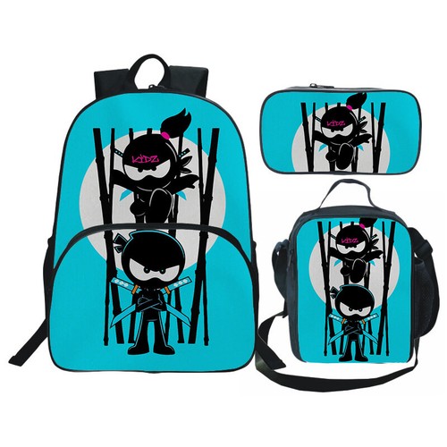 3pcs/set Ninja- Kidze Backpack Set Student School Bag Crossbody Bag Pencil Pouch - Zdjęcie 38 z 51