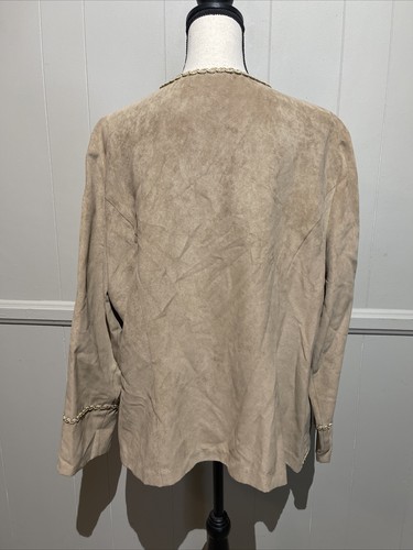 Dressbarn EUC Women’s Brown Embroidered Open Cardigan LS Size 2X 52x28” Bin B3 - Picture 2 of 10