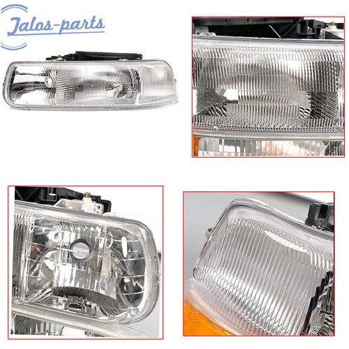 Fit 1999-2002 Chevy Silverado 00-06 Tahoe Suburban Headlights+Signal Lights - Picture 5 of 11