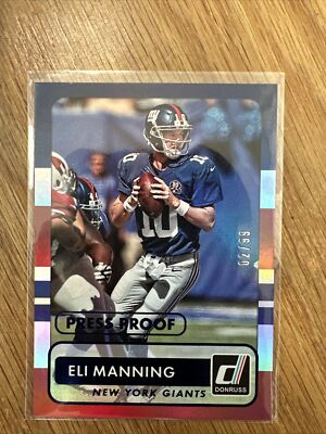 2015 Panini Donruss Press Proof Blue 2/99 Eli Manning #16