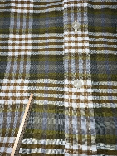 Camicia uomo Nordstrom 'Pure Stuff' verde a quadri in cotone con bottoni taglia L - Foto 6 di 9