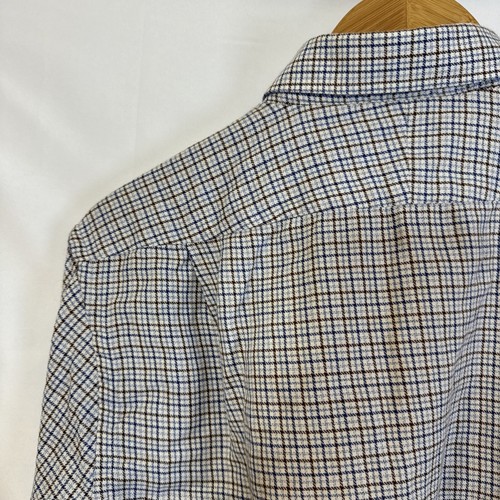 Peter Millar Button Down Shirt Large Cashmere Blend White Check Mens - Picture 14 of 16