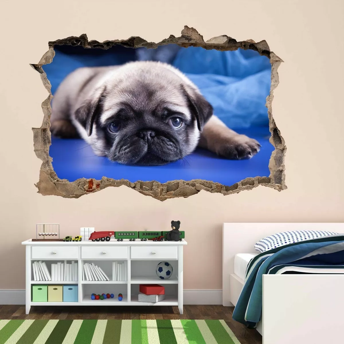 Pug wall cheap stickers
