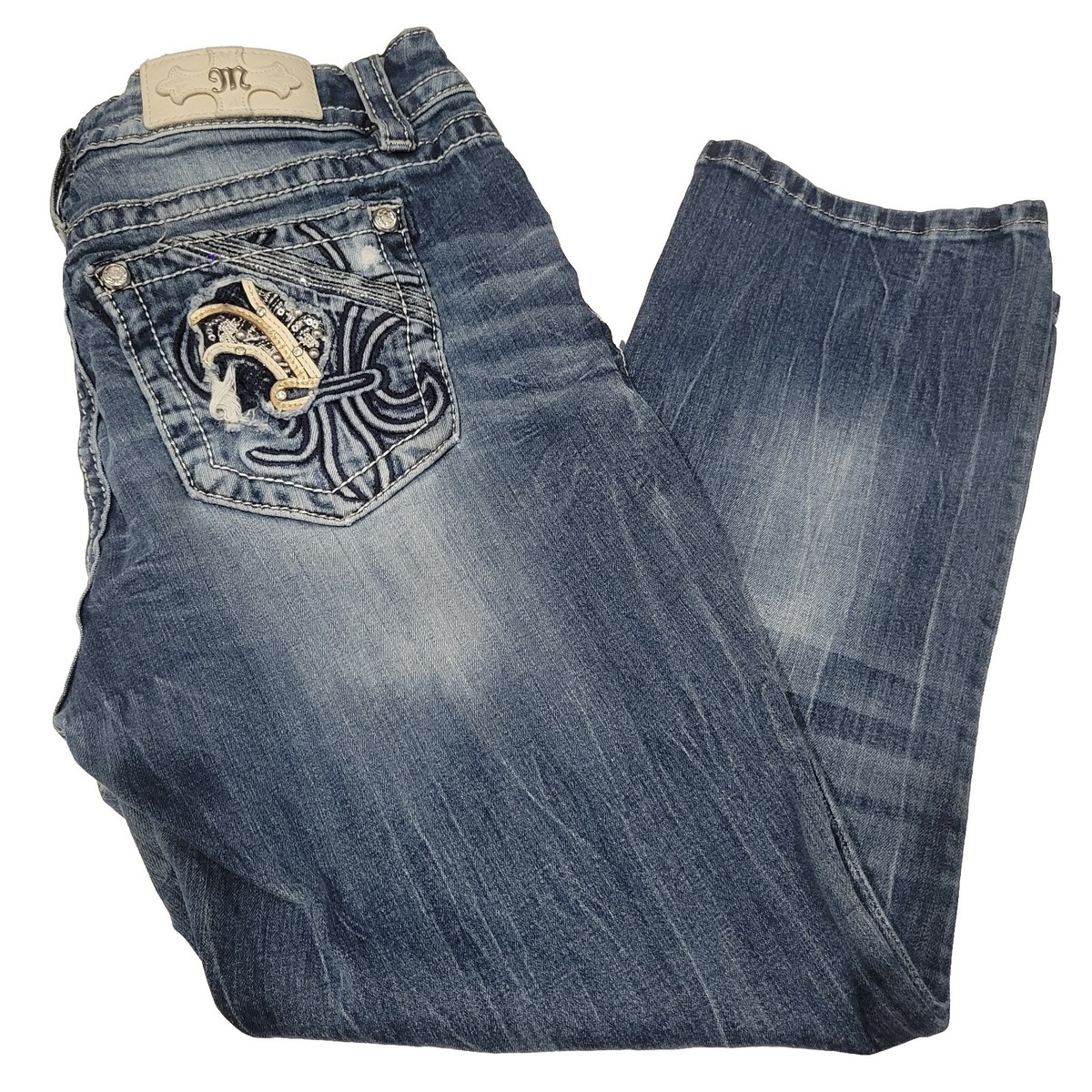 Jean Miss Me Bootcut Fleur De Lis, Taille 26 - Occasion Très Bon état